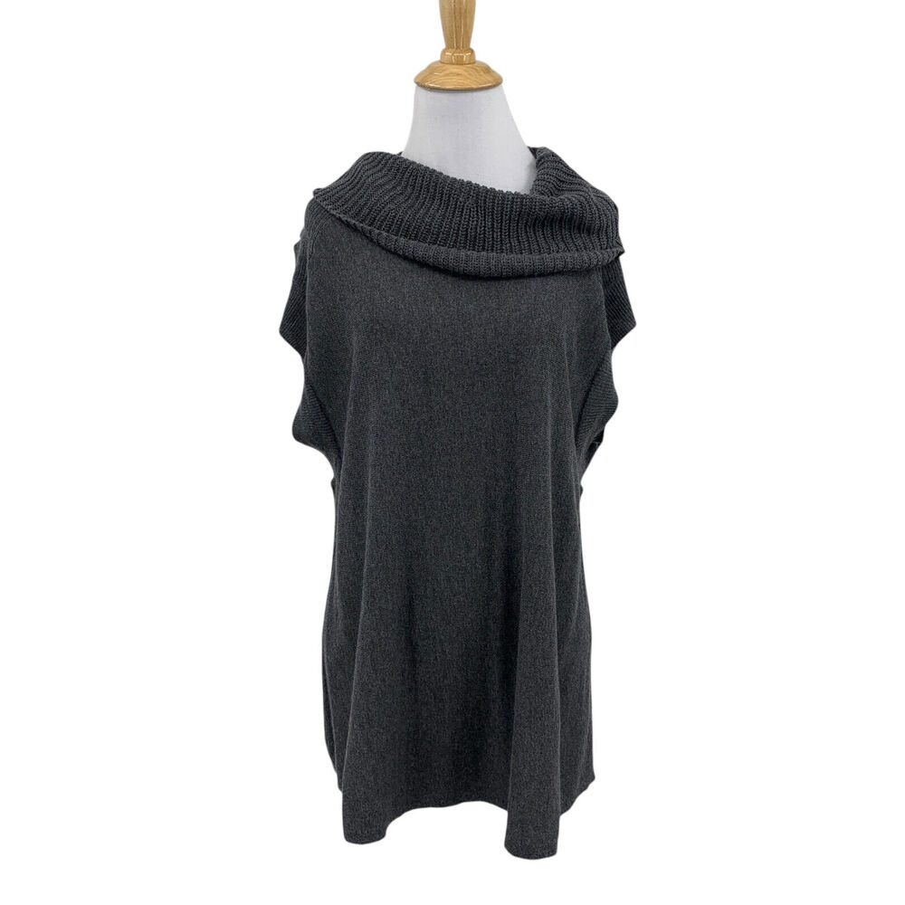 Athleta Sweater Womens S Small Grey Kennewick Merino Wool Blend Cowl Neck Tunic
